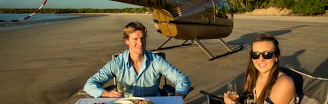 All set up with a five star dinner platter and your choice of drinks to toast the Top End Sunset