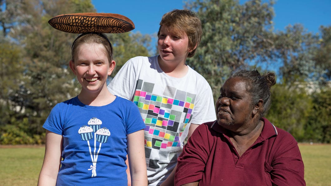 Children participating in an Aboriginal Cultural Experience