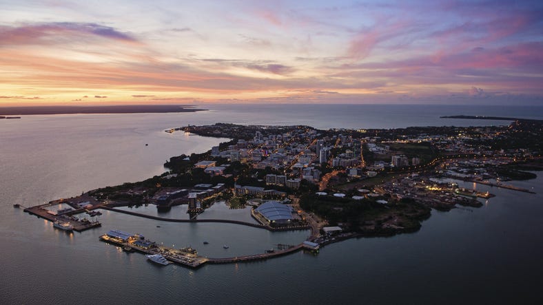 4-Aerial view of Darwin City at sunset