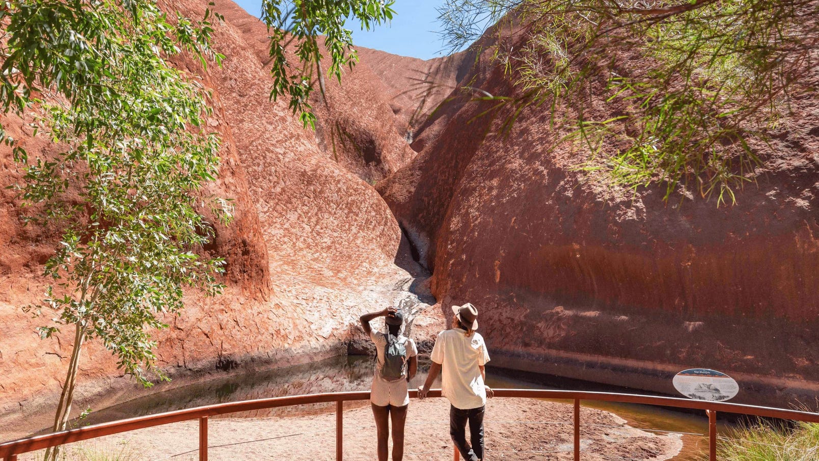 Man and woman at Mutijulu Waterhole Uluru