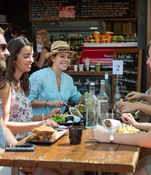 Friends at lunch at Epilogue Alice Springs